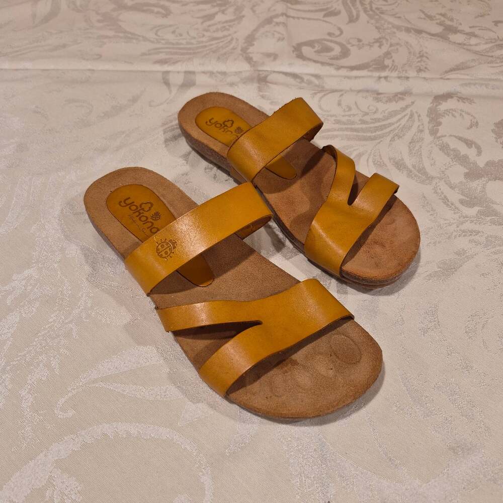 Yokono Women's Mustard Leather Sandal 8